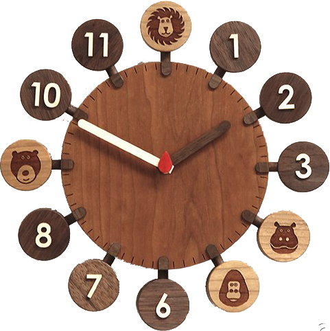 コド木工「おひさまクロック」 / 小さなお子様と家族がみんな一緒に使える。木の風合いを生かし、長くお使いいただける「家族の時計」を、旭川の木工職人とつくりました。