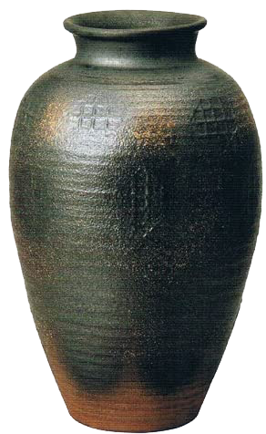 焼締壺型花瓶　13号　信楽焼 陶器 花器 花入 花瓶