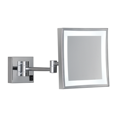 〈MotoM〉LED拡大鏡（拡大倍率3倍）角形　GBK023 クロームメッキ