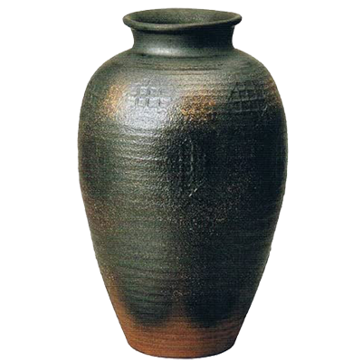 焼締壺型花瓶　13号　信楽焼 陶器 花器 花入 花瓶